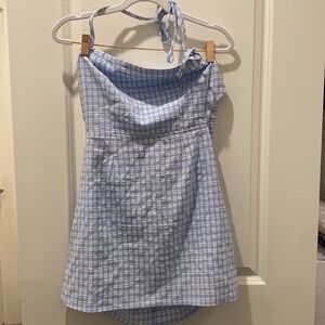 Halter style mini dress with back cut out